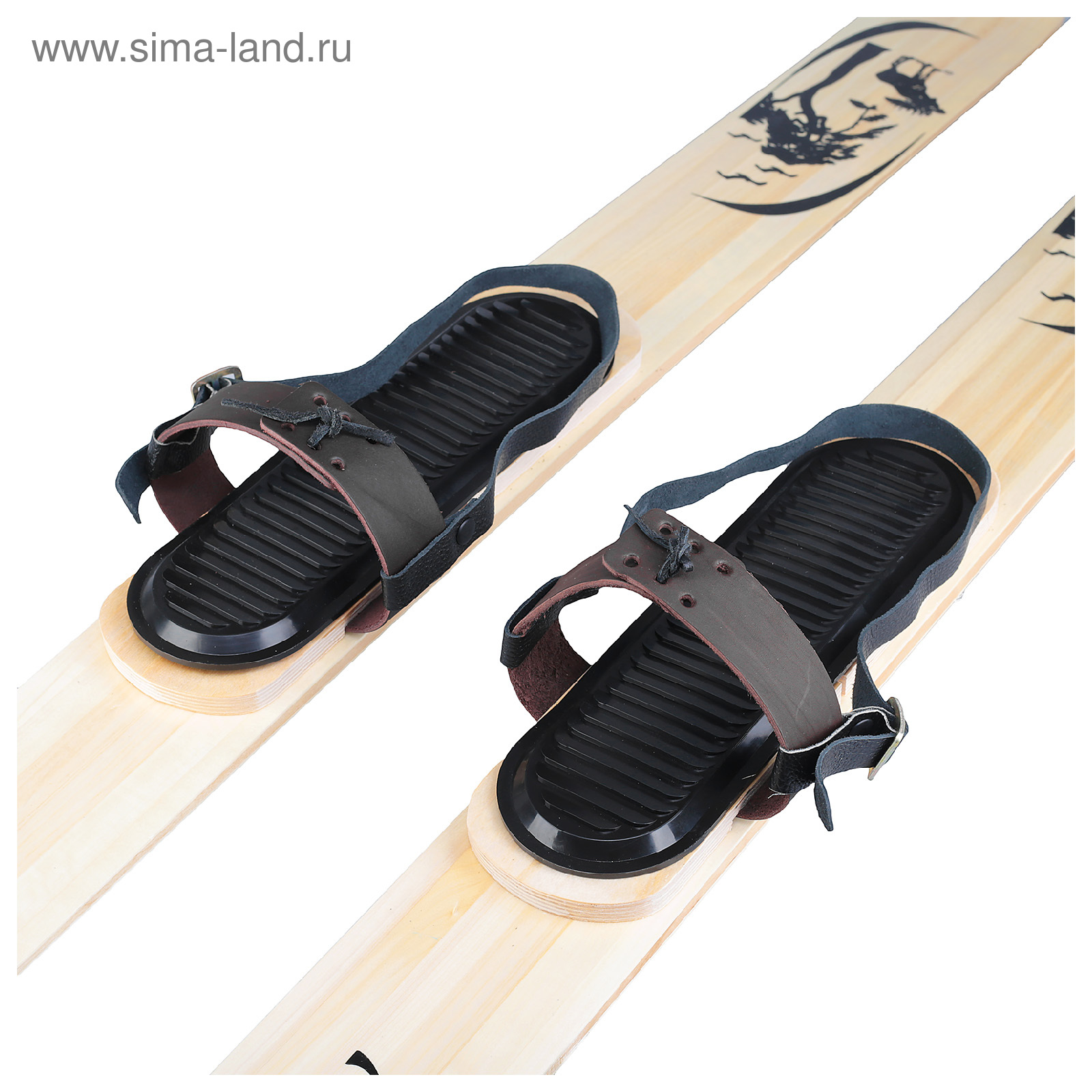 Лыжи ОХОТНИК деревянные 165 см лак комплект с креплением